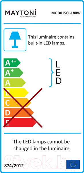 Изображение товара Потолочный светильник Maytoni Line MOD015CL-L80W