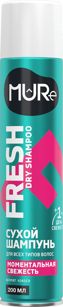 Изображение товара Сухой шампунь для волос MURE Fresh Моментальная свежесть (200мл)