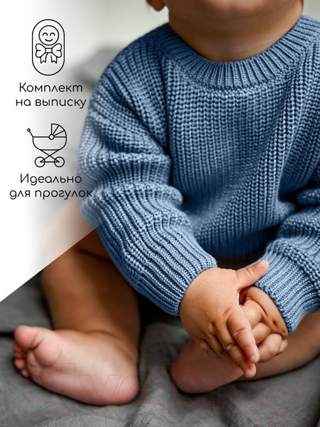 Изображение товара Джемпер для малышей Amarobaby Pure Love Buddy / AB-OD23-PLB26/19-98 (голубой, р.98)