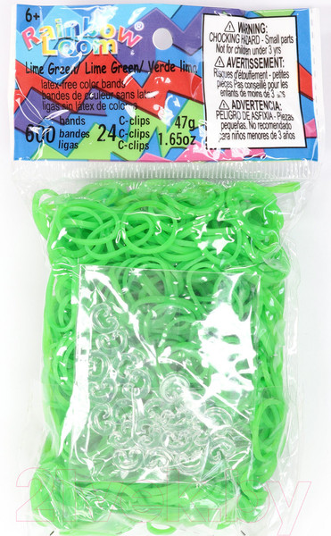 Изображение товара Набор для плетения Rainbow Loom Набор резинок / B0005 (зеленый лайм)