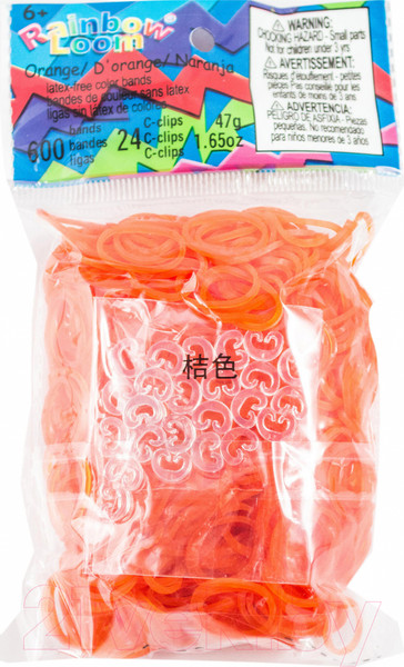 Изображение товара Набор для плетения Rainbow Loom Набор резинок / B0026 (оранжевый)