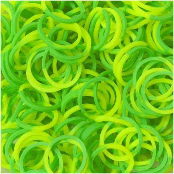 Изображение товара Набор для плетения Rainbow Loom Набор резинок / B0045 (желтый/зеленый)