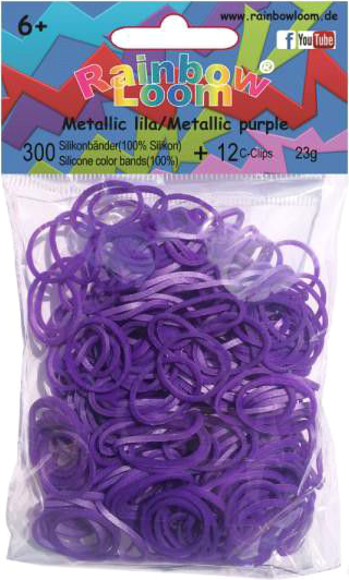 Изображение товара Набор для плетения Rainbow Loom Набор резинок / B0049 (металлик/фиолетовый)