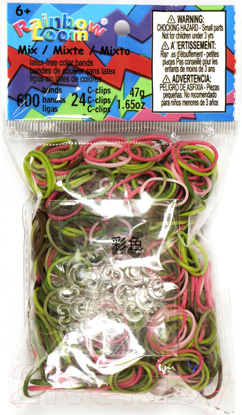 Изображение товара Набор для плетения Rainbow Loom Набор резинок / B0080 (розовый камуфляж)