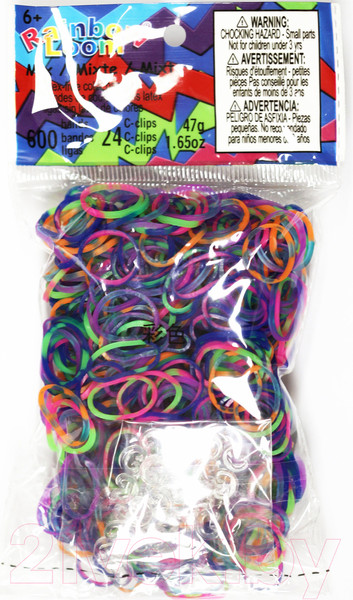 Изображение товара Набор для плетения Rainbow Loom Набор резинок / B0084 (радужный)