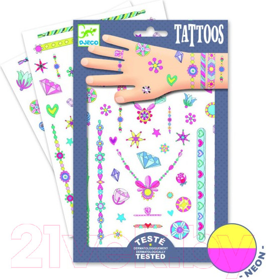 Изображение товара Набор временных татуировок Djeco Украшения Дженни / 09587