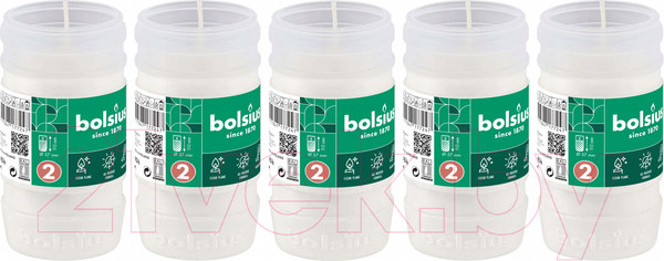 Изображение товара Набор свечей Bolsius Ритуальные масляные Copmo rc2 rspo mb 2 дня горения (белый)