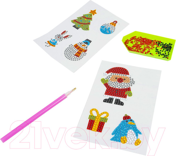 Изображение товара Набор алмазной вышивки Bondibon Наклейки С Новым Годом! / ВВ5986