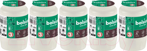 Изображение товара Набор свечей Bolsius Ритуальные масляные Copmo rc3 rspo mb 3 дня горения (белый)