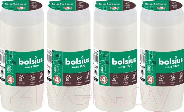 Изображение товара Набор свечей Bolsius Ритуальные масляные Copmo rc4 rspo mb 4 дня горения (белый)