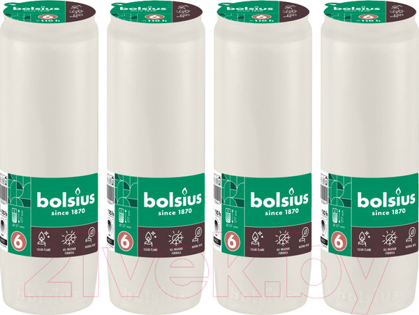 Изображение товара Набор свечей Bolsius Ритуальные масляные Copmo rc6 rspo mb 6 дней горения (белый)
