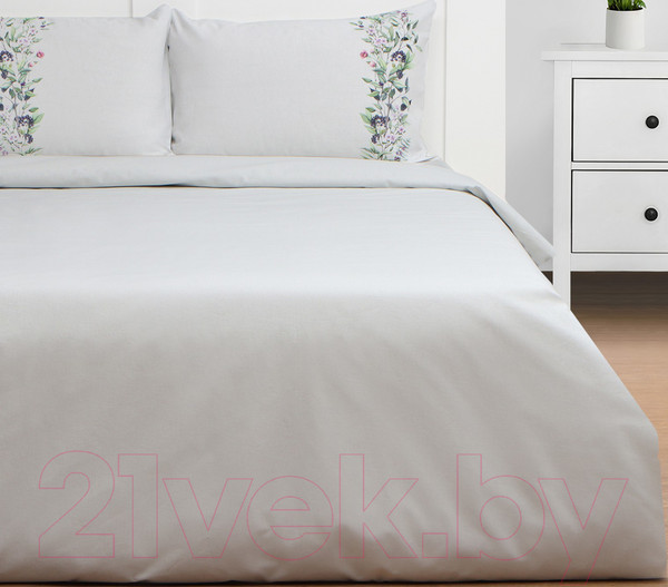 Изображение товара Комплект постельного белья Этель Flower Strip вид 2 Евро / 9947025