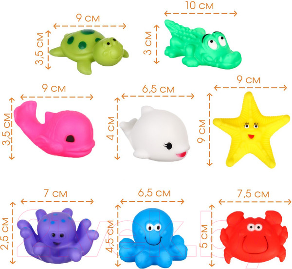 Изображение товара Набор игрушек для ванной Крошка Я Морской мир / 10095593