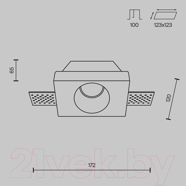 Изображение товара Точечный светильник Maytoni Gyps Modern DL001-WW-01-W