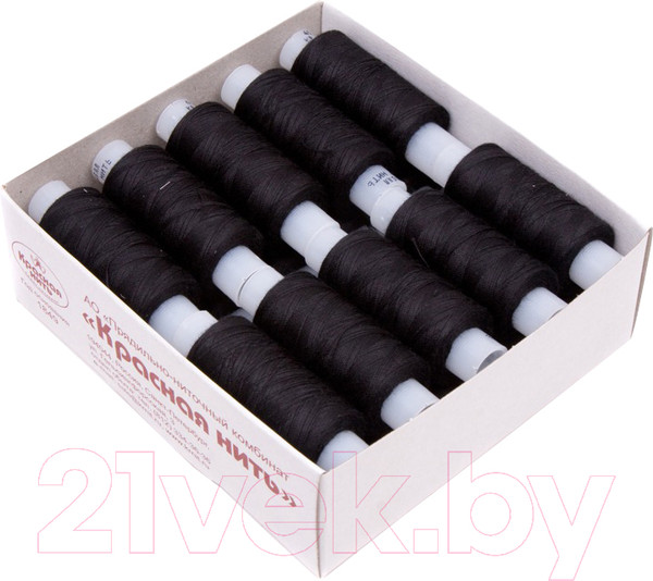 Изображение товара Набор швейных ниток Красная нить 45ЛЛ (200м, черный)