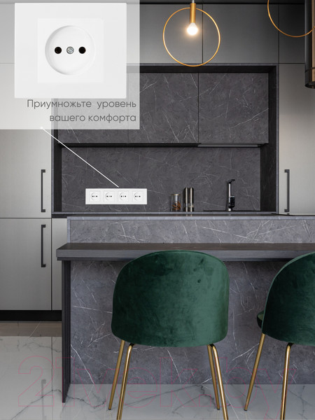 Изображение товара Рамка для выключателей и розеток Ovivo Grano 400-010000-250 (белый)