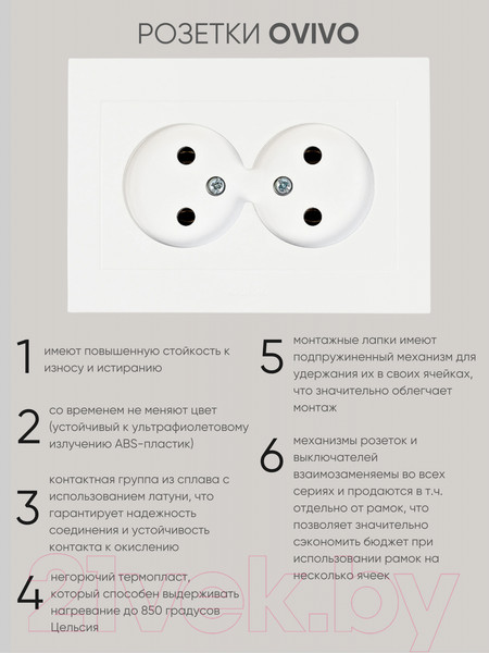 Изображение товара Розетка Ovivo Grano 400-010300-908 (белый)