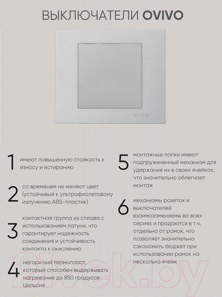 Изображение товара Выключатель Ovivo 600-000210-200 (серебристый)