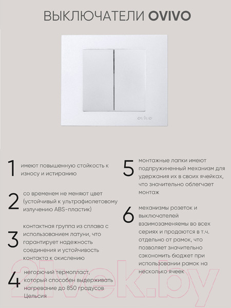 Изображение товара Выключатель Ovivo 600-000210-202 (серебристый)