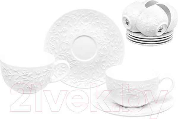 Изображение товара Набор для чая/кофе Elan Gallery Веточки-цветочки / 630060