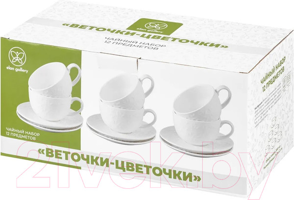 Изображение товара Набор для чая/кофе Elan Gallery Веточки-цветочки / 630060
