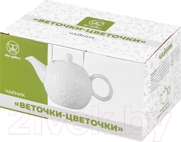 Изображение товара Заварочный чайник Elan Gallery Веточки-цветочки / 630061 