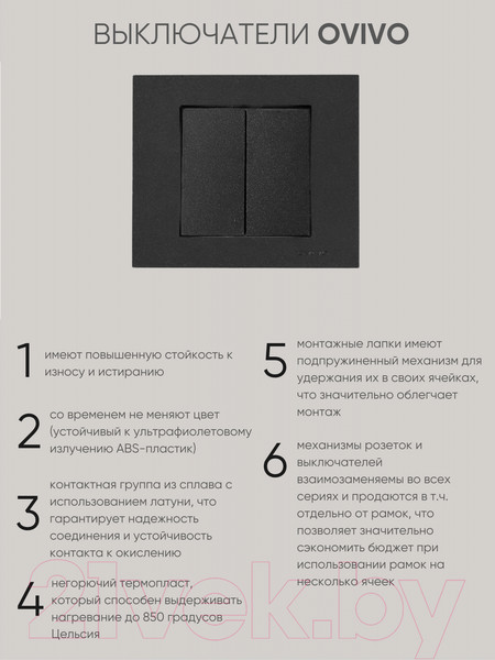 Изображение товара Выключатель Ovivo 600-000217-202 (черный)