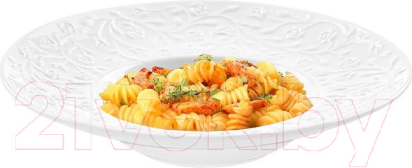 Изображение товара Тарелка столовая глубокая Elan Gallery Веточки-цветочки / 630068