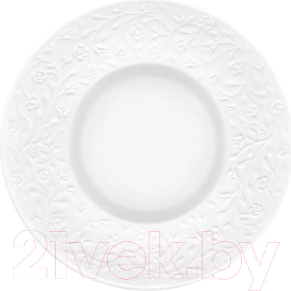 Изображение товара Тарелка столовая глубокая Elan Gallery Веточки-цветочки / 630068