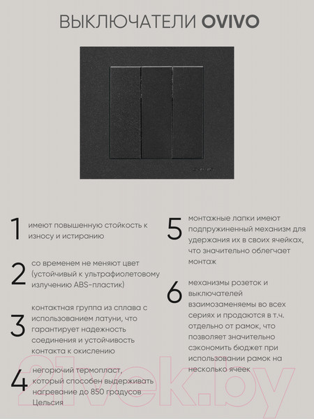 Изображение товара Выключатель Ovivo 600-000217-254 (черный)