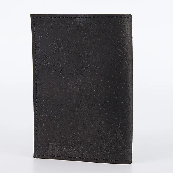 Изображение товара Обложка на паспорт Poshete Волк / 676-1/2-073-211BLK (черный)