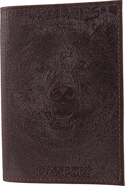 Изображение товара Обложка на паспорт Poshete Медведь / 676-1/2-097-220BRW (коричневый)
