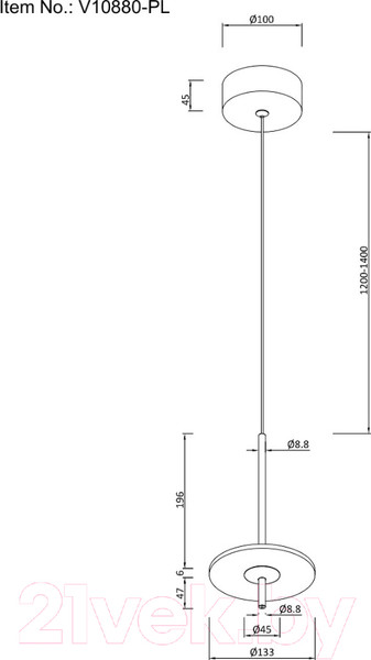 Изображение товара Потолочный светильник Moderli Ella / V10880-PL