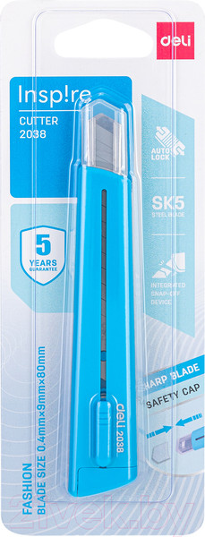 Изображение товара Нож канцелярский Deli Inspire / 2038 (голубой)