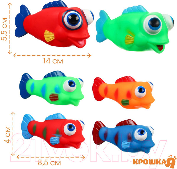 Изображение товара Набор игрушек для ванной Крошка Я Рыбки лупоглазики / 9936707