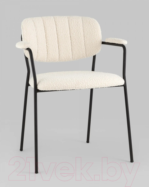 Изображение товара Стул Stool Group Кэрол / FDC9005 DC2635-1A white (букле белый/черные ножки)