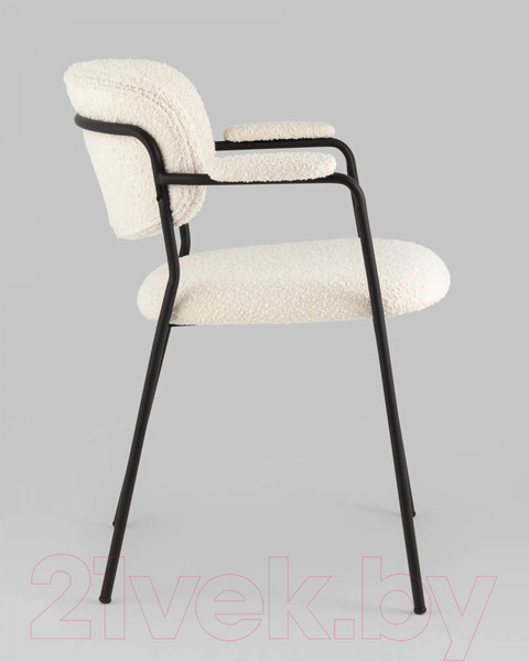 Изображение товара Стул Stool Group Кэрол / FDC9005 DC2635-1A white (букле белый/черные ножки)