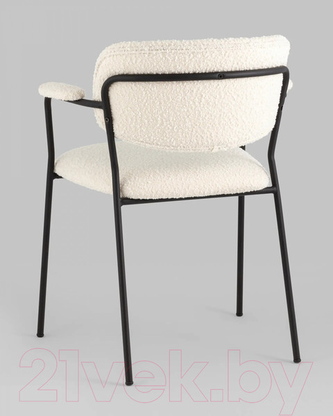 Изображение товара Стул Stool Group Кэрол / FDC9005 DC2635-1A white (букле белый/черные ножки)