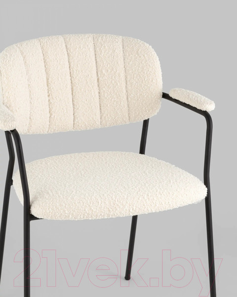 Изображение товара Стул Stool Group Кэрол / FDC9005 DC2635-1A white (букле белый/черные ножки)