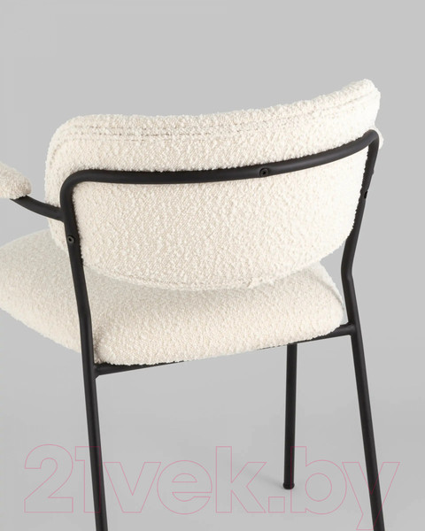 Изображение товара Стул Stool Group Кэрол / FDC9005 DC2635-1A white (букле белый/черные ножки)