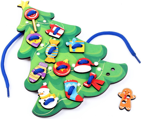 Изображение товара Развивающий игровой набор Лесная мастерская Шнуровка Нарядная елочка / 9062442