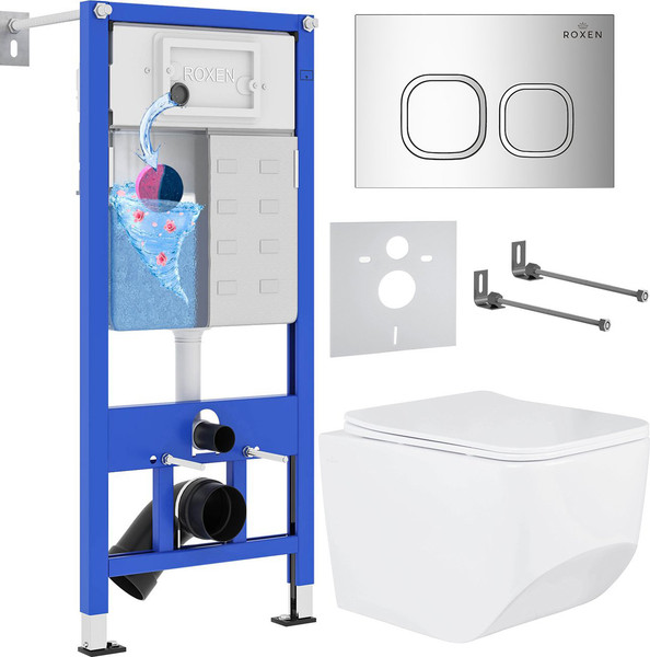 Изображение товара Унитаз подвесной с инсталляцией Roxen StounFix Dual Fresh 552158