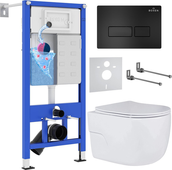 Изображение товара Унитаз подвесной с инсталляцией Roxen StounFix Slim 580109