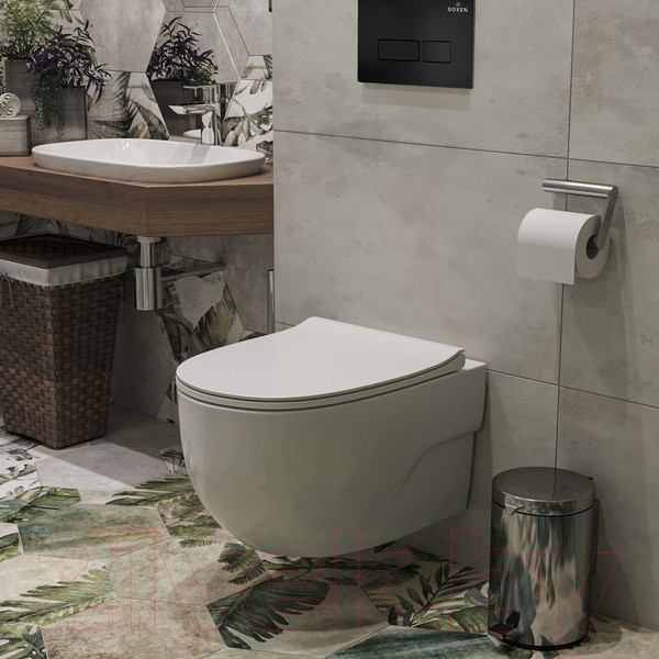 Изображение товара Унитаз подвесной с инсталляцией Roxen StounFix Slim 580109