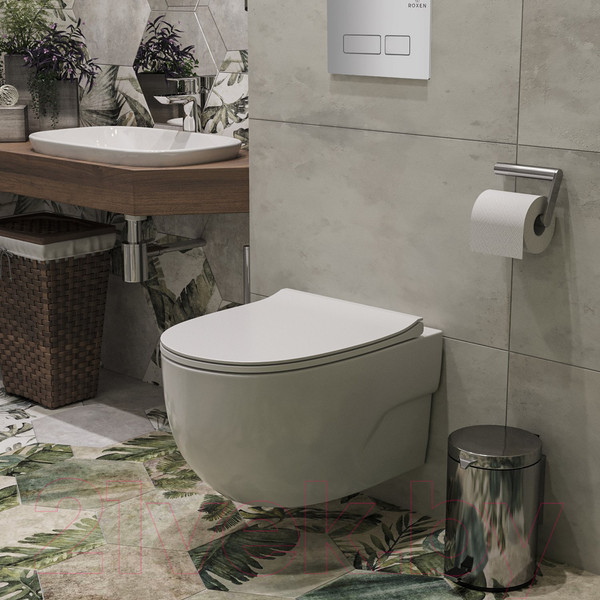 Изображение товара Унитаз подвесной с инсталляцией Roxen StounFix Slim 593355
