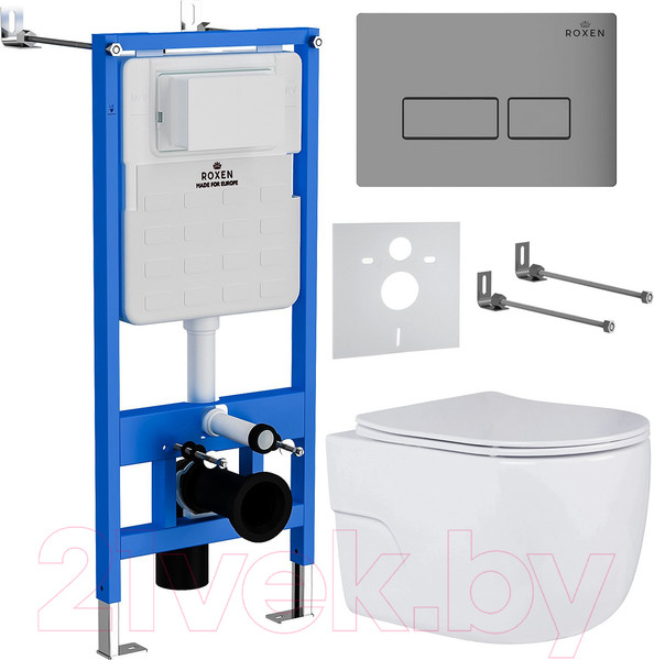 Изображение товара Унитаз подвесной с инсталляцией Roxen StounFix Slim 607036