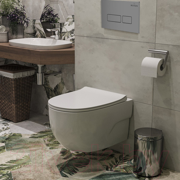Изображение товара Унитаз подвесной с инсталляцией Roxen StounFix Slim 607036