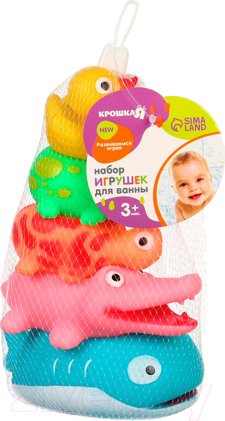 Изображение товара Набор игрушек для ванной Крошка Я Пирамидка-брызгалка с пищалкой / 10095587