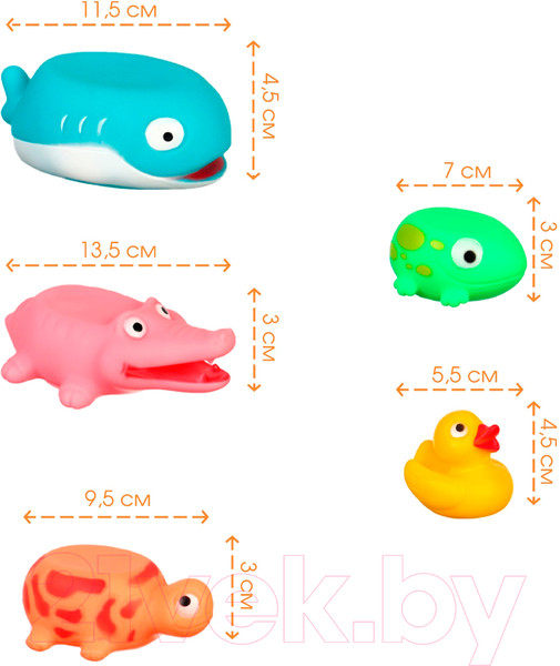 Изображение товара Набор игрушек для ванной Крошка Я Пирамидка-брызгалка с пищалкой / 10095587