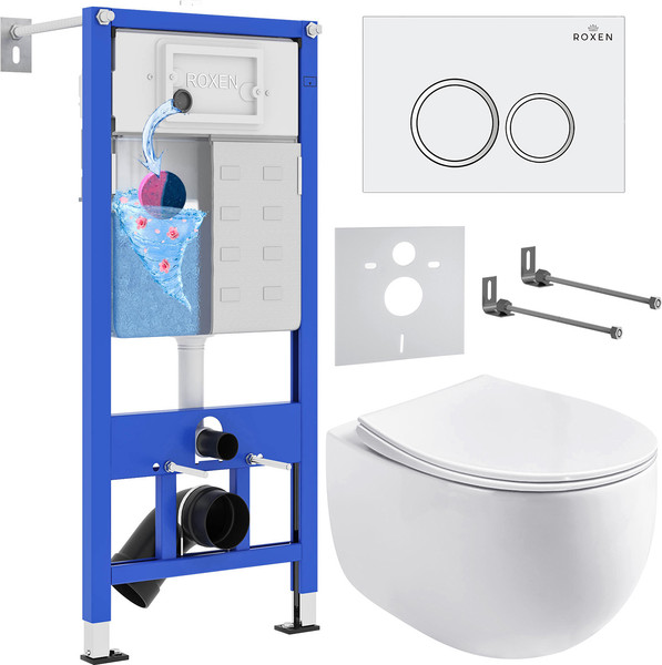 Изображение товара Унитаз подвесной с инсталляцией Roxen StounFix Dual Fresh 964008